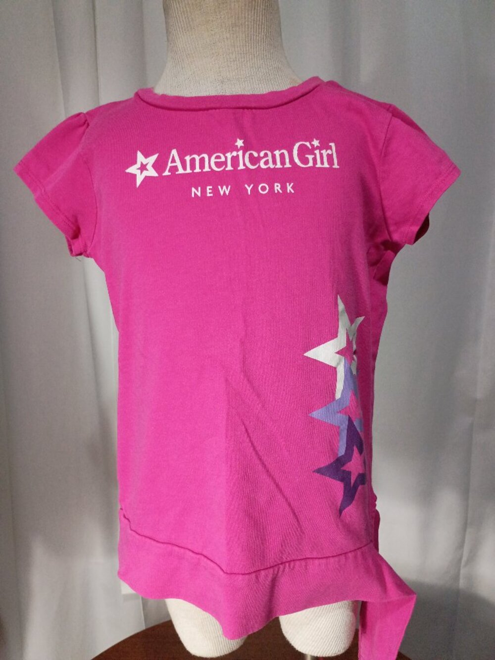 American Girl hot pink shirt with side tie size 10-12